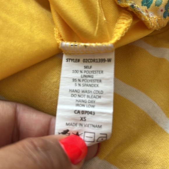 Siana sky extra small summer dress, cap sleeve, yellow, floral - Picture 2 of 7